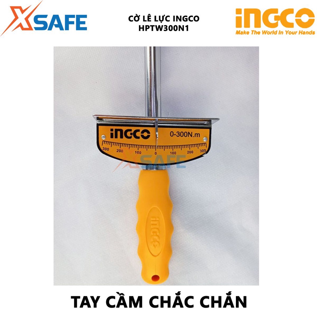 Cờ lê lực INGCO HPTW300N1 Cần siết lực chất liệu CRV chắc chắn, chịu nhiệt, dải lực 0-100Nm, đầu vuông 1/2 inch [XSAFE]