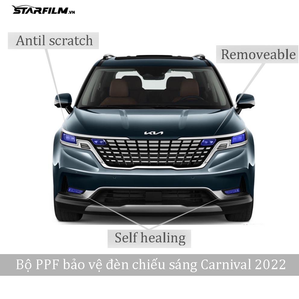 KIA Carnival 2022 PPF TPU bảo vệ đèn chiếu sáng STARFILM