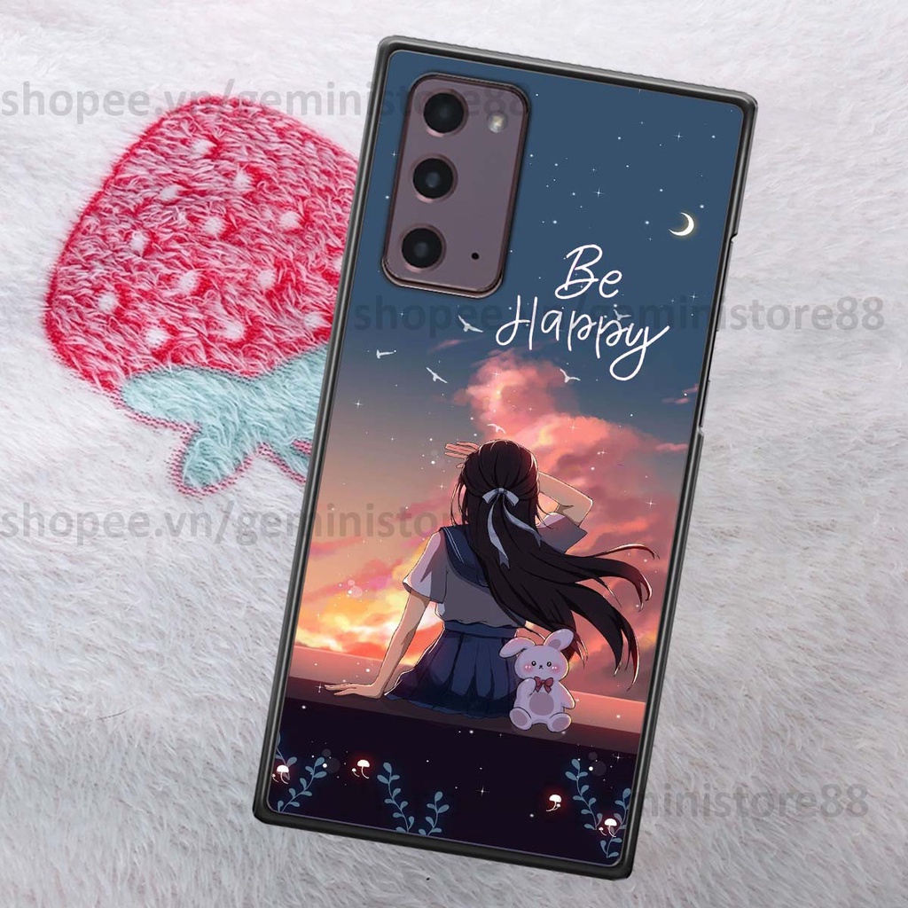 Ốp Samsung Note 20 in hình cô gái be happy trẻ trung cá tính năng động
