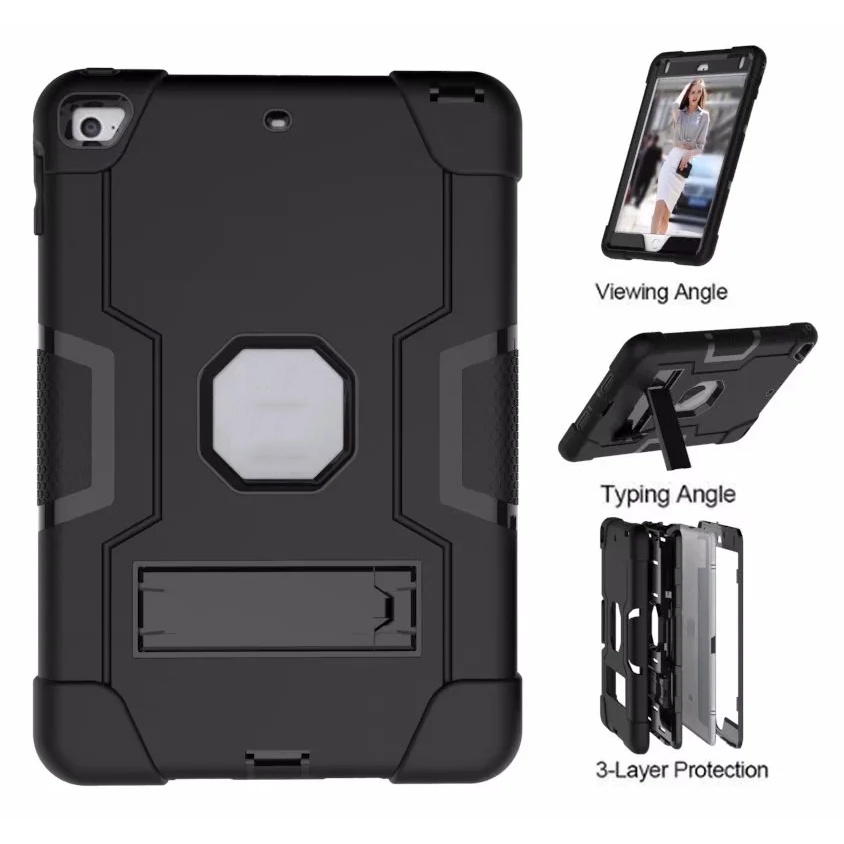 Ốp máy tính bảng chống sốc bảo vệ nhiều lớp có giá đỡ thích hợp cho iPad Mini 5 2019 iPad Mini 4 iPad Mini 1/2/3