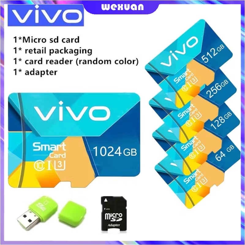 Thẻ Nhớ Micro SD Tốc Độ Cao Cho Điện Thoại Vivo 100MB / S C10 1024GB 512GB 256GB 128GB 64GB 32GB 16GB