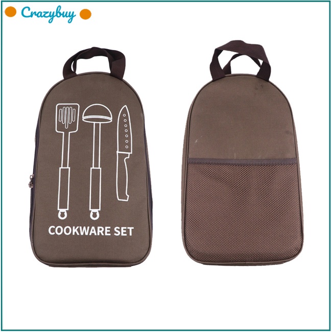 Cr Túi Đựng Dụng Cụ Ăn Uống Bằng Polyester Có Thể Gấp Gọn Tiện Dụng Khi Đi Cắm Trại