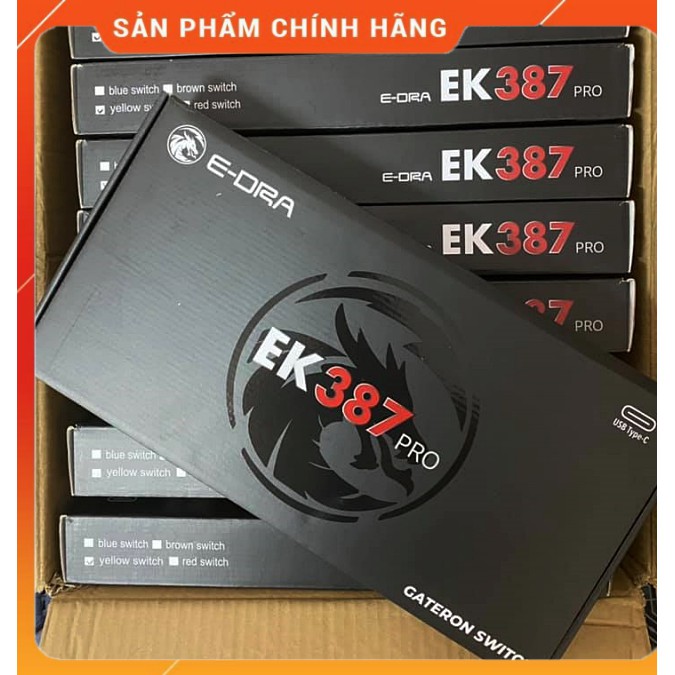 Bàn Phím Cơ Gaming🎮FREESHIP🎮 E-DRA EK387 PRO Gateron Switch 2021 - Keycaps PBT SKY DOLCH cao cấp