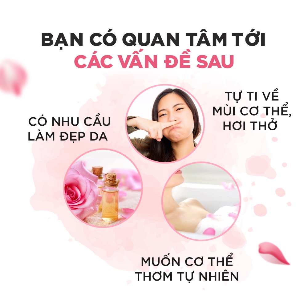 Viên uống thơm cơ thể DHC Rose giúp ngăn mùi, tỏa hương hoa hồng tự nhiên gói 40 viên