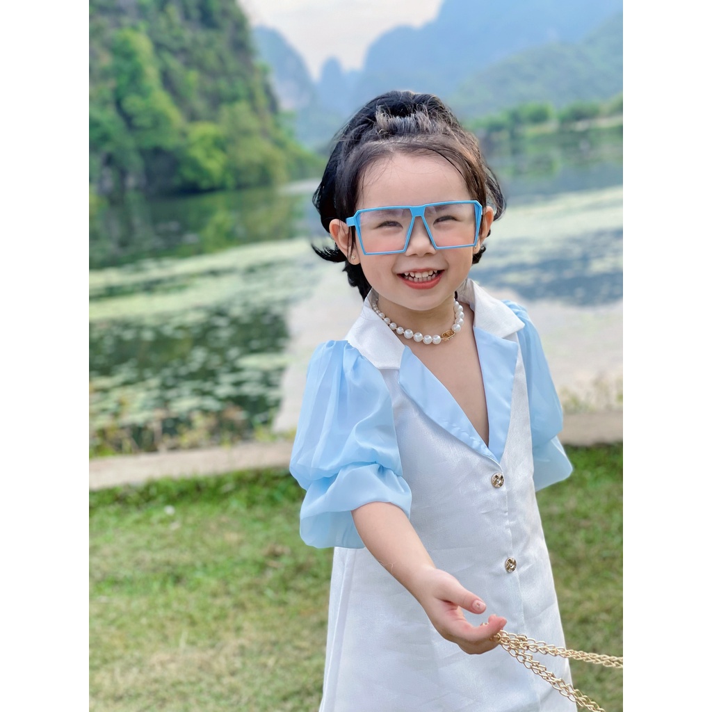 Đầm vest sơ mi cho bé gái HOMI BABY HOUSE váy cho bé gái đi chơi dạo phố