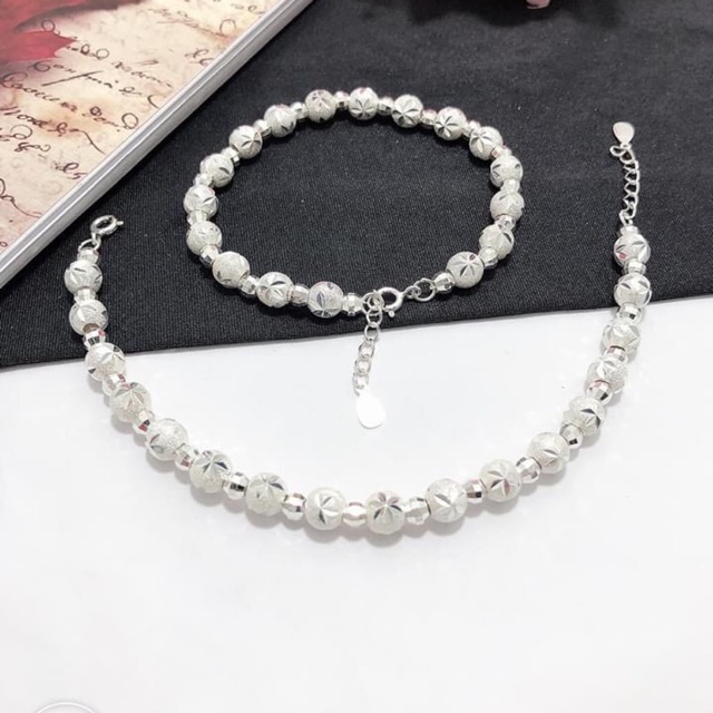 LẮC TAY NỮ BI MẶT LÁ HOẠ TIẾT SANG CHẢNH - TRANG SỨC BẠC S925
