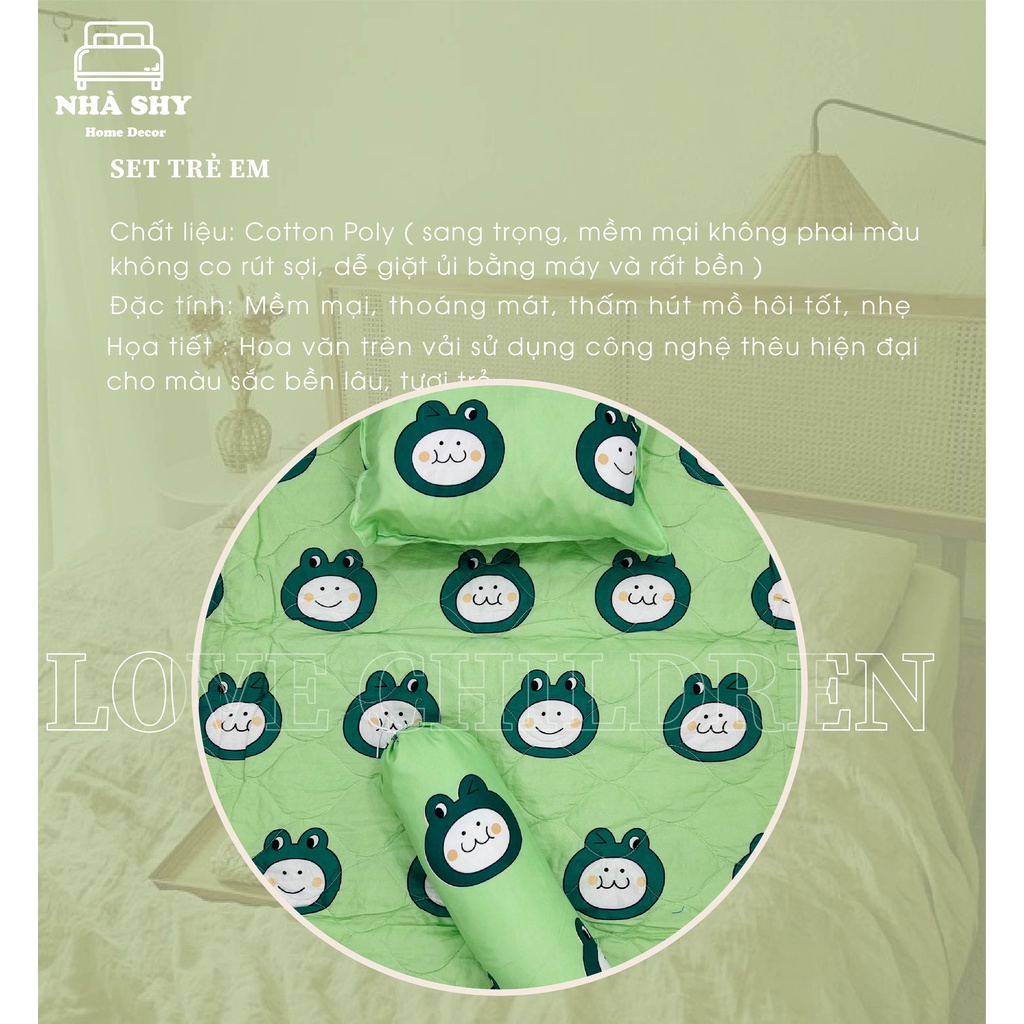 Trọn Bộ 5 Món Gối Mền Kèm Ruột Cho Trẻ Đi Học - Gối Em Bé Đi Học