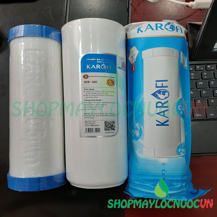 Bộ Lõi Lọc Nước số 123 Karofi (Lõi 1 Vi lọc + Lõi 2 Than hoạt tính + Lõi 3 Vi lọc đa điểm) - Shopmaylocnuocvn | BigBuy360 - bigbuy360.vn