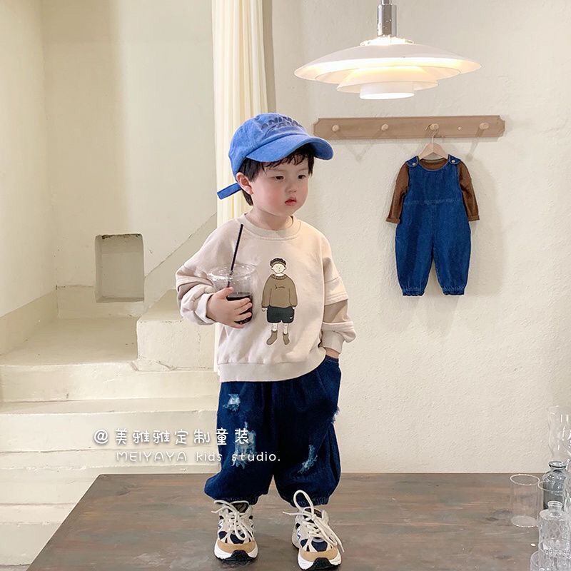 Áo Sweater Tay Dài Cổ Tròn Thời Trang Mùa Thu Mới 2022 Cho Bé Trai Và Gái