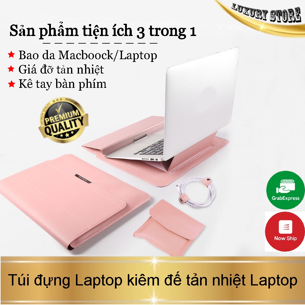 [ 3in1 ]  ⚡ Bao da Macbook Laptop Surface  đa công dụng chống va đập nâng cấp hoàn toàn mới - Da cao cấp