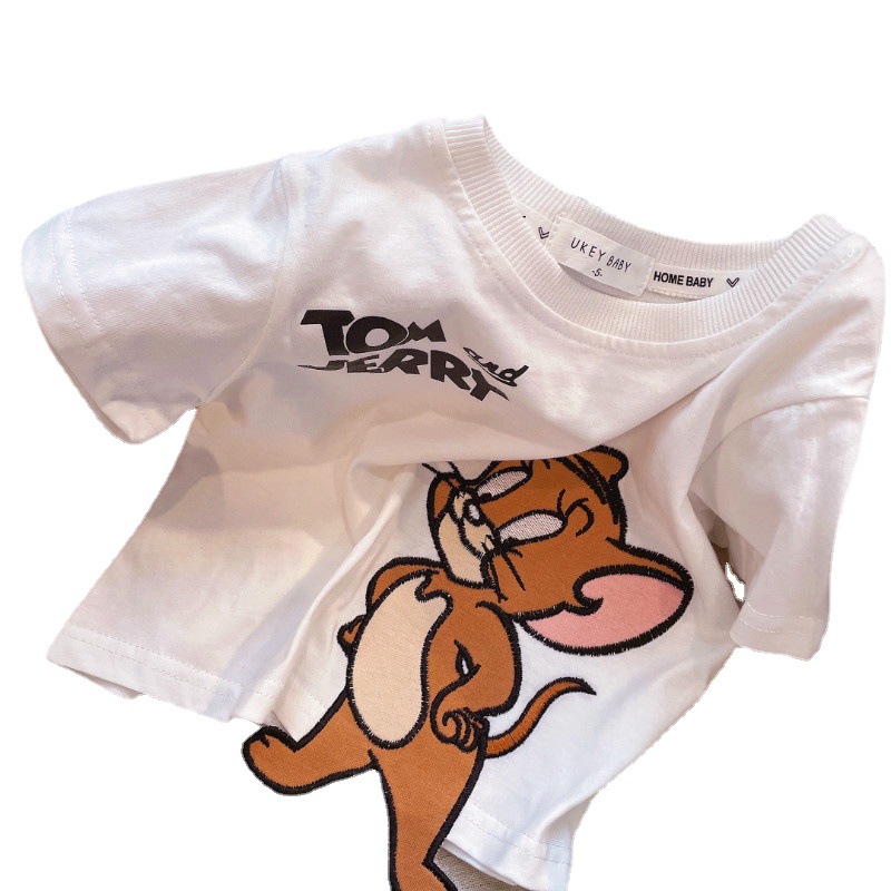 Baby T-shirt kids clothes cartoon cute animal cotton comfortable white fashion