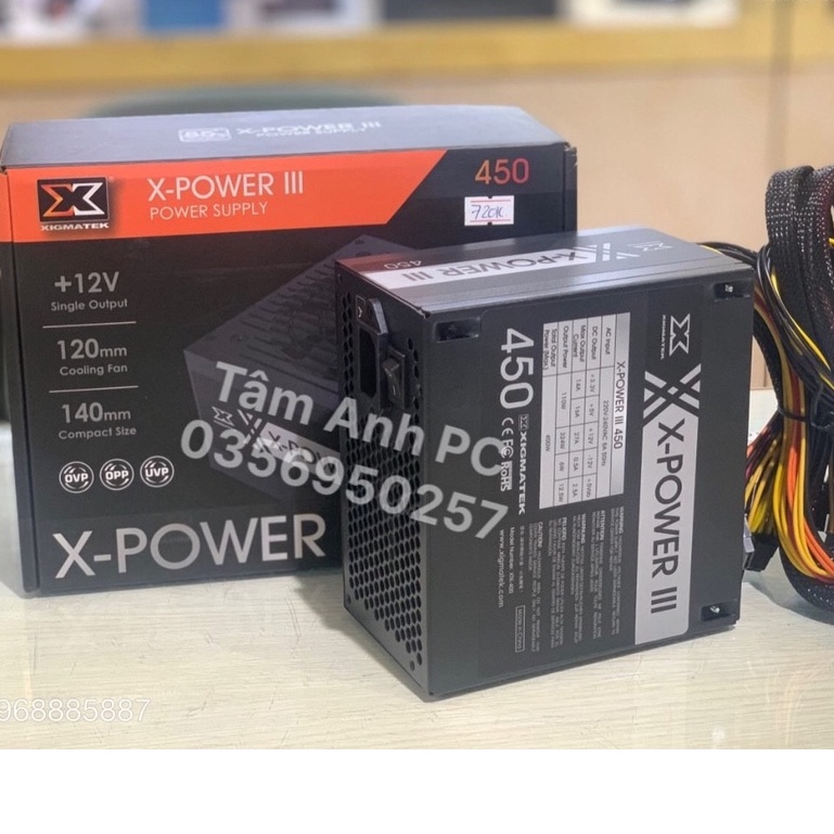 NGUỒN XIGMATEK X-POWER III X350 |  X450  | X500 | X550 | X650 - Bảo Hành 3 năm | Sản Phẩm Lý Tưởng Cho Hệ Thống Game-Net