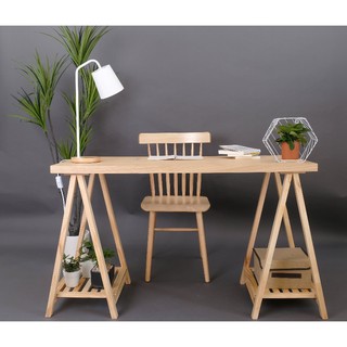 Bộ bàn làm việc Gỗ Tự Nhiên Lắp Ráp Combo Tidy Table - Màu gỗ tự nhiên