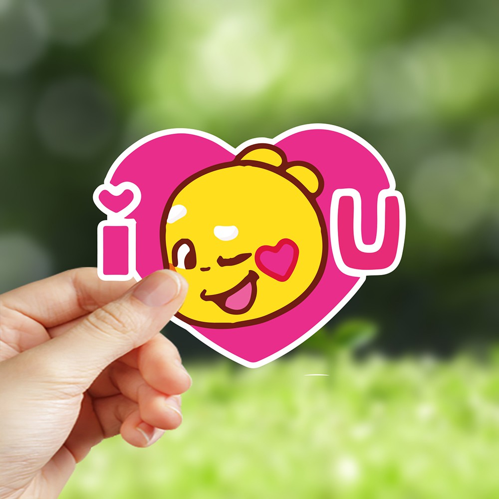 Bộ 24 hình dán Tem rồng con siêu cute, Chủ đề Tình Yêu được cắt sẳn bằng máy chống nước dùng trang trí