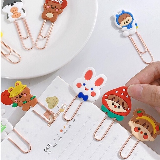 Ghim Tài Liệu Đáng Yêu Mạ Đồng - Kẹp Giấy Hình Động Vật Hoạt Hình Phong cách Hàn Quốc DUASHOP.