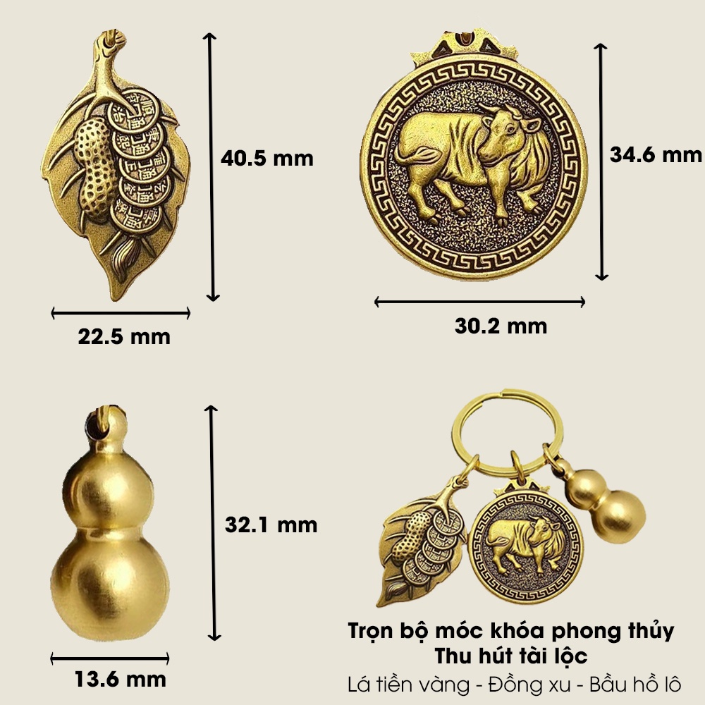 Móc Khóa 12 Con Giáp Đồng Phong Thủy (Treo Đỉa Thắt Lưng Móc Chìa Khoá Trang Trí Ô Tô, Balo, Thu Hút Tài Lộc, ...)