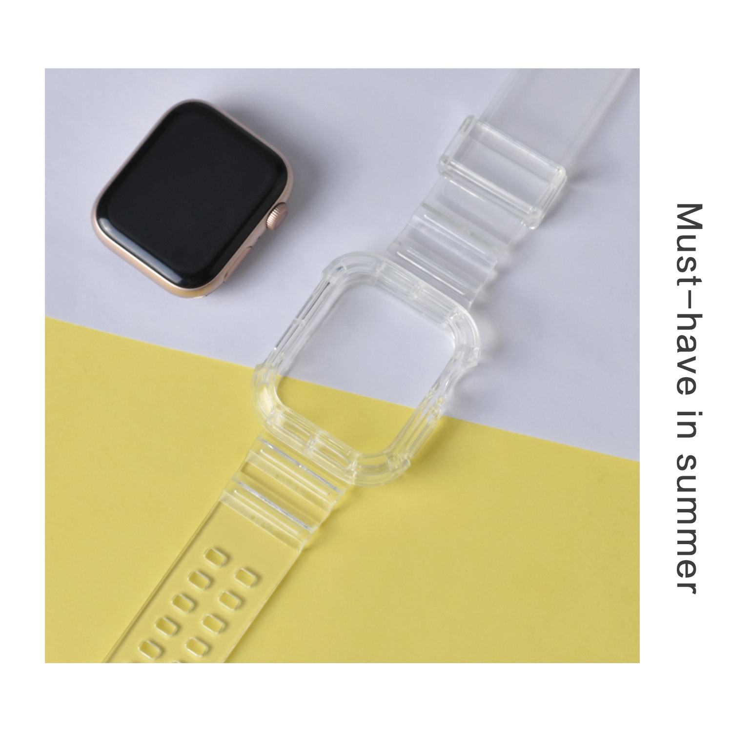 Dây đeo nhựa trong suốt chất lượng cao dành cho Apple Watch 6 Se 5 4 3 2 1 38mm 40mm 42mm 44mm