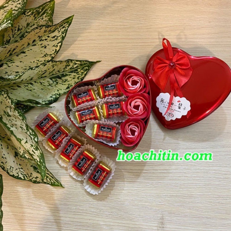 Socola Valentine Trái Tim Hoa Hồng Đỏ