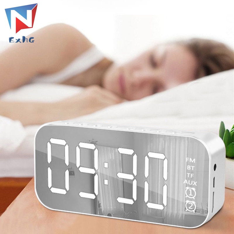 Loa Bluetooth Kiêm Đồng Hồ Báo Thức Đa Chức Năng Tương Thích Với Đồng Hồ Báo Thức