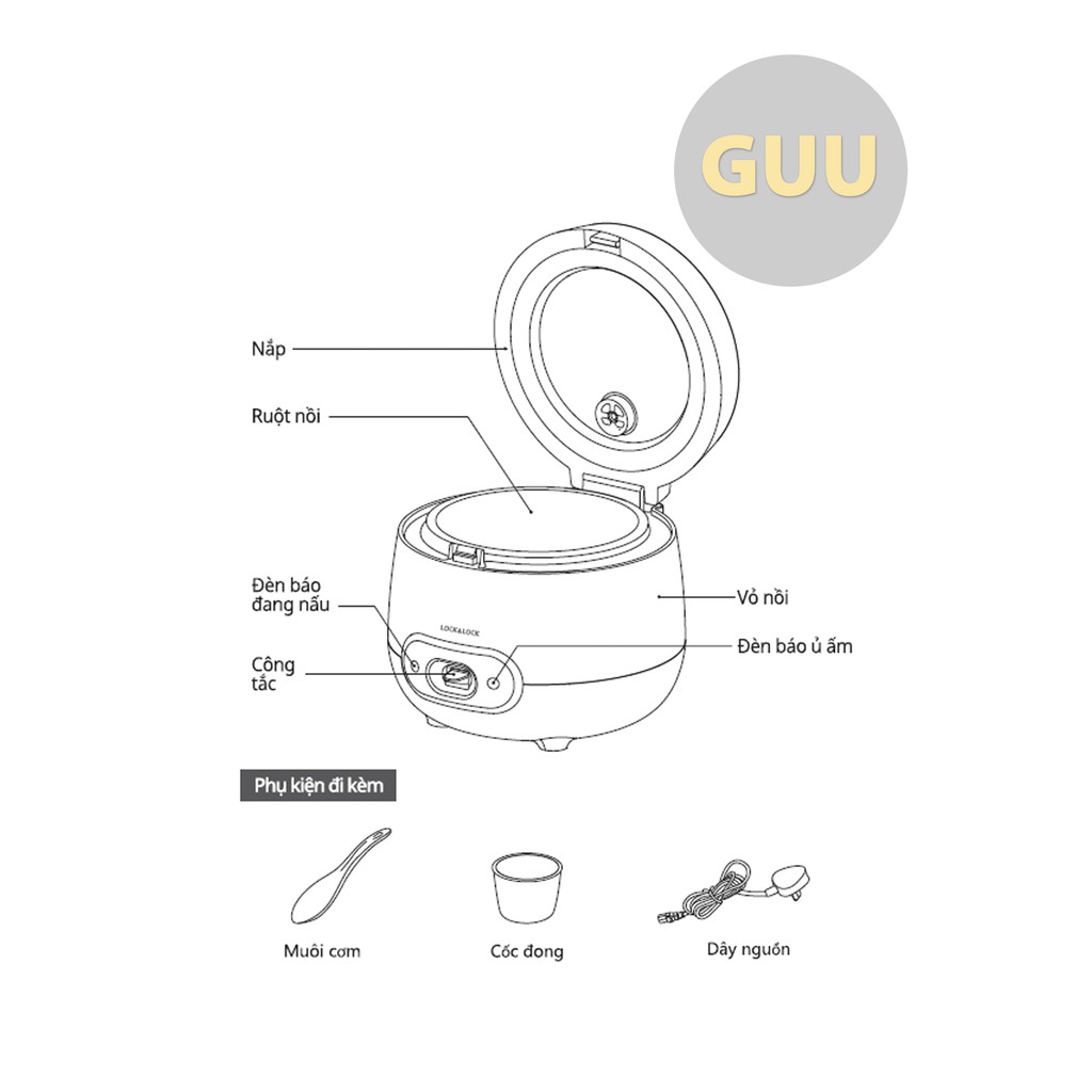 NỒI CƠM ĐIỆN LOCK&LOCK EJR426WHT - 0,8L