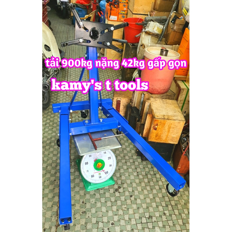 Giá đỡ treo tháo lắp máy động cơ 2000lbs 900kg xoay 360 độ gấp gọn được nặng 42kg không bao bì