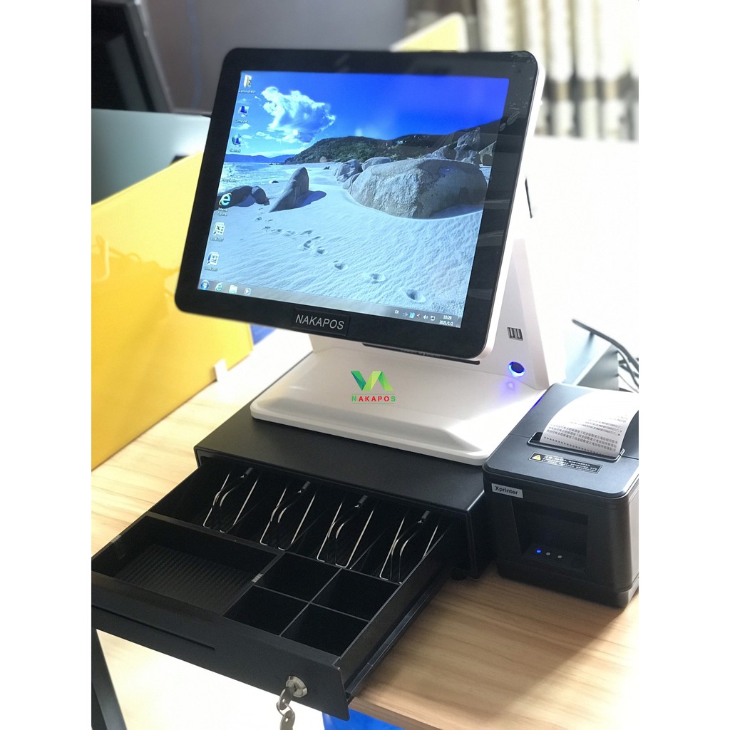 Trọn Bộ Máy Pos 2 Màn Hình ( 15x7 ) NAKA 8989