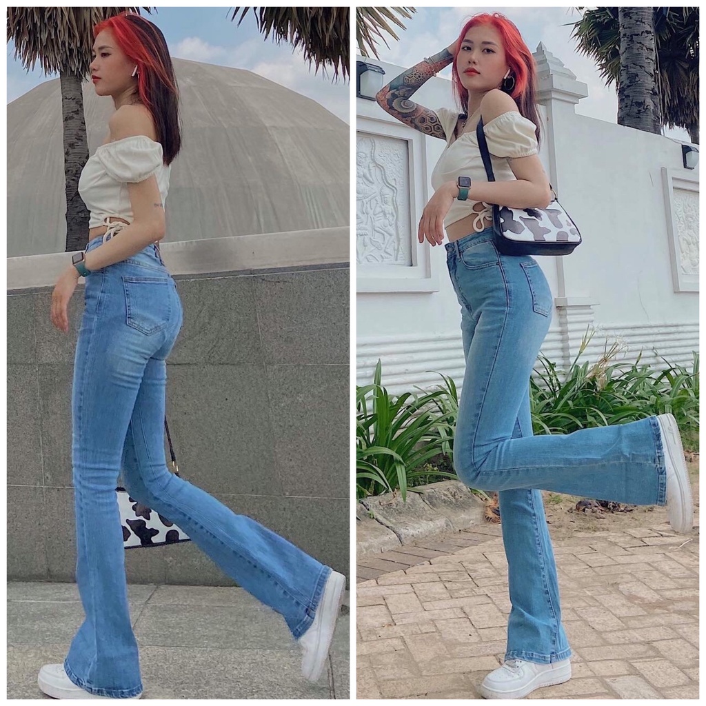 Quần Jean Nữ Ống Loe Dáng Dài Sofm Wear Dài 100cm ZR97