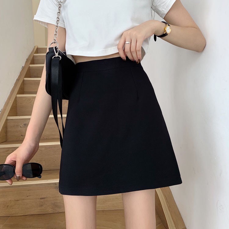 Quần váy chữ A, quần váy nữ ngắn vải thun co giãn form đẹp tôn dáng màu đen freesize | BigBuy360 - bigbuy360.vn