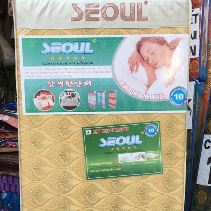 Đệm bông ép Seul Hàn Quốc không lún  1m5 x 1m9 x 7cm dày dặn đệm bông gấp [ Sale off 30% ]