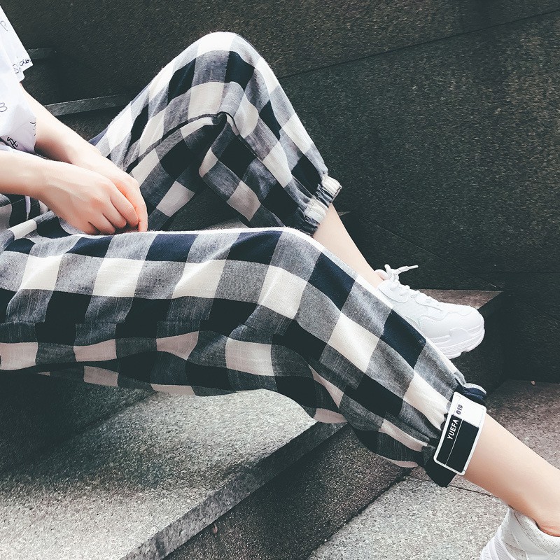 winners Women Mid Waist Straight Plaid Ankle-Length Pants | BigBuy360 - bigbuy360.vn