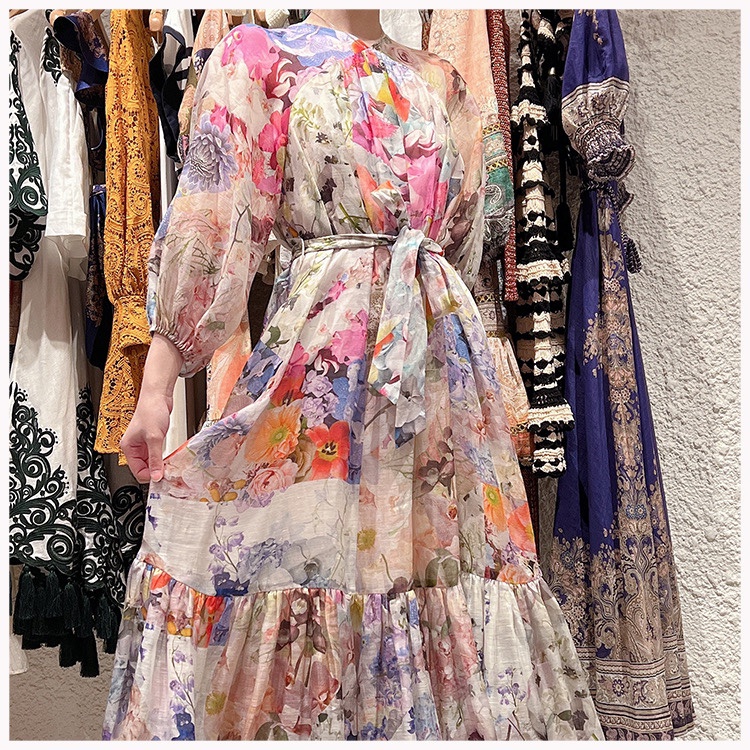 Đầm nữ thời trang cao cấp Zimmermann thiết kế mẫu hoa, phong cách điệu đà