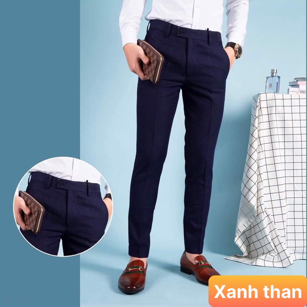 Quần tây âu nam màu ghi đậm kiểu dáng hàn quốc chất kiệu kate co dãn nhẹ công sở học sinh phom chuẩn Lavado6 mẫu mới