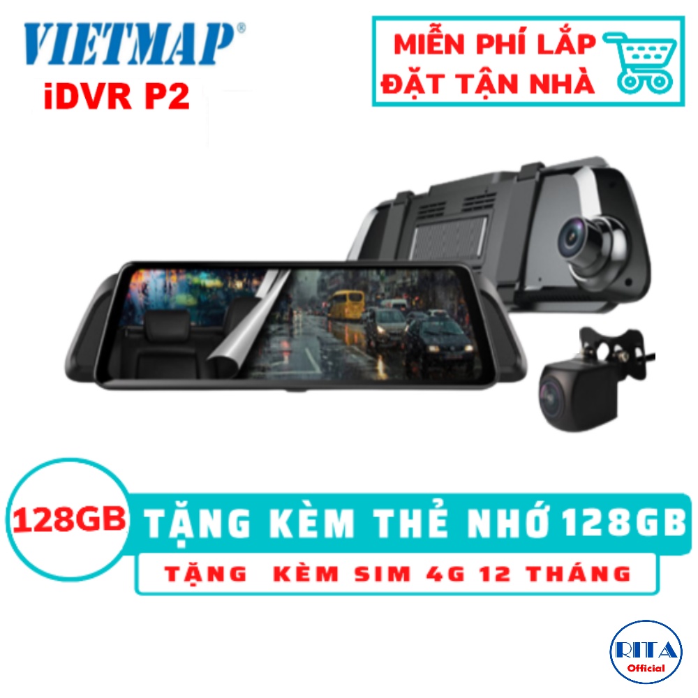 [Kèm Thẻ Nhớ 128Gb] Camera Hành Trình Vietmap iDVR P2 + [Miễn Phí Lắp Đặt] + [Sim 4G]