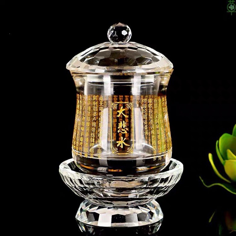 Chén Pha Lê Đại Bi Đế Tròn To (có nắp)