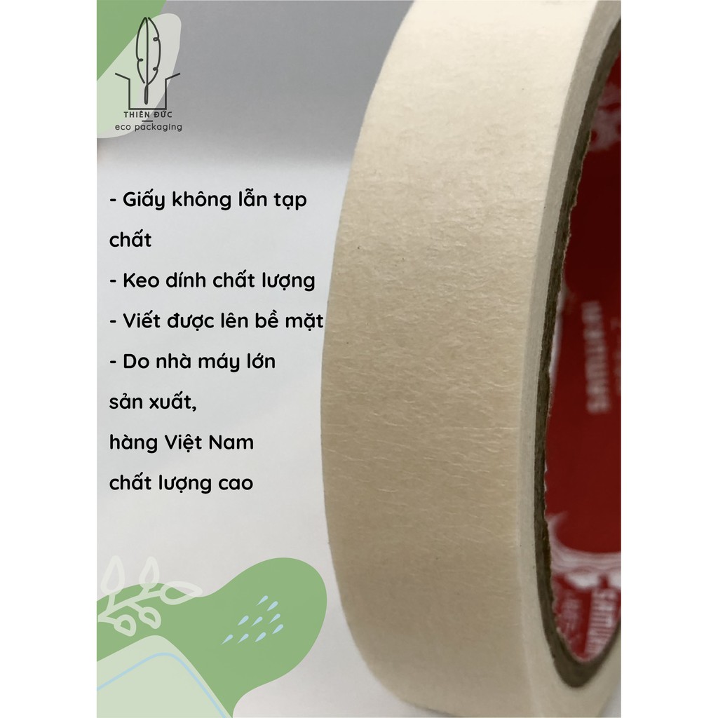 BĂNG DÍNH GIẤY chặn màu nước, màu acrylic, sơn KHỔ 2CM & 4.8 CM - 15 MÉT DÀI – CHẤT LƯỢNG CAO, GIÁ NHÀ MÁY