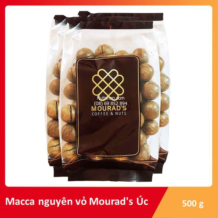 [Mã 154FMCGSALE giảm 8% đơn 500K] Hạt Macca Nứt Vỏ Mourad's 500gr - Size SIÊU TO KHỔNG LỒ 25 - 28mm nướng trực tiếp Úc