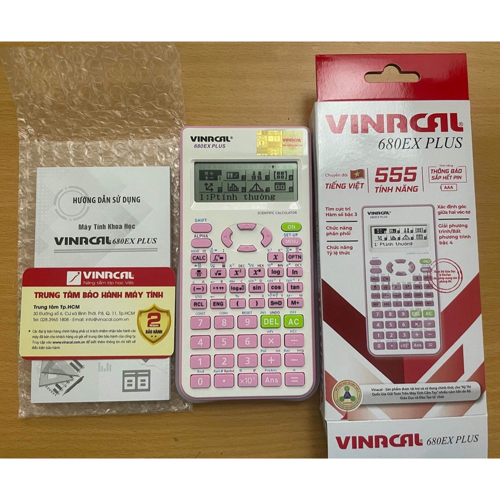 Máy tính cầm tay VINACAL 680 EX PLUS, máy tính cầm tay học sinh chính hãng