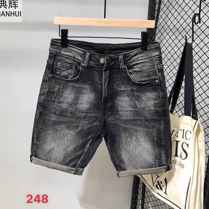 Quần short jean chất bò co giãn- quần lửng nam nhiều mẫu thời trang TINA ms245