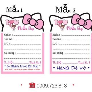 Phiếu decal giao hàng kitty