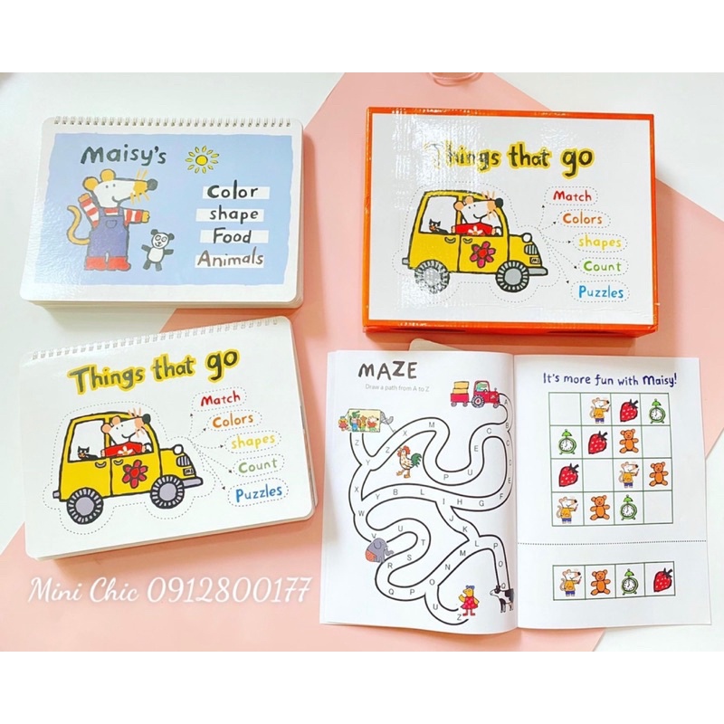 [Mã LIFEXANH03 giảm 10% đơn 500K] HỌC LIỆU MAISY [2 TẬP THINGS THAT GO + COLOR SHAPE]