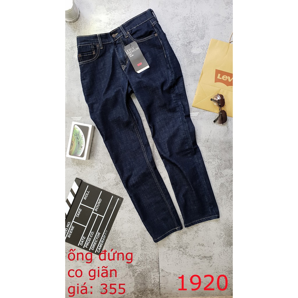 Quần jean nam co giãn màu xanh tron