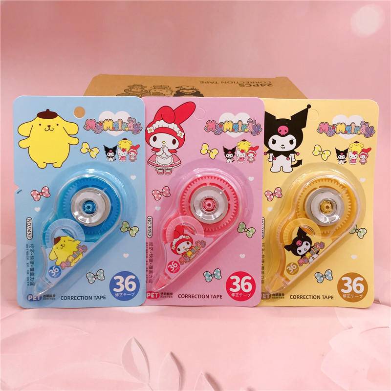 Sanrio Bút Xóa Dạng Băng Dính Họa Tiết Hoạt Hình My Melody kuromi Pom Pom Purin Dễ Thương Dùng Làm Quà Tặng Cho Học Sinh