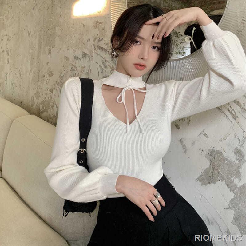 Áo Len Dài Tay Cổ Chữ V Thời Trang