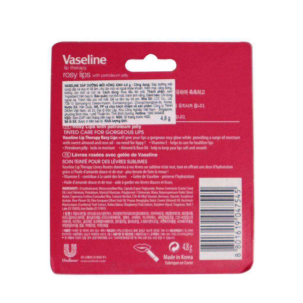 Son Dưỡng Môi Vaseline Hàn Quốc 4.8g