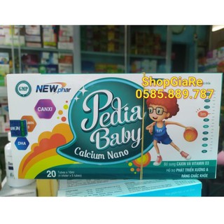 Pedia baby Calcium nano bổ sung canxi, phát triển chiều cao, chống còi xương hộp 20 ống