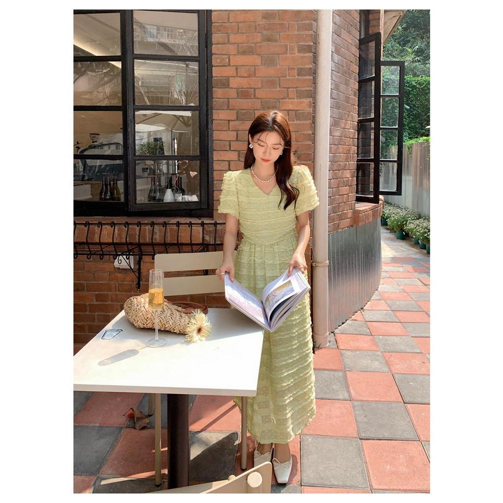 Đầm Ren Ba Chiều Eo Cao Ôm Dáng Màu Trơn Phong Cách Hàn Quốc Thời Trang Mùa Hè Hàng Mới 62414