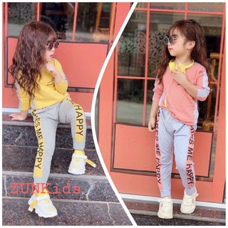 Bộ dài thun cotton phong cách thể thao- ZUNKids