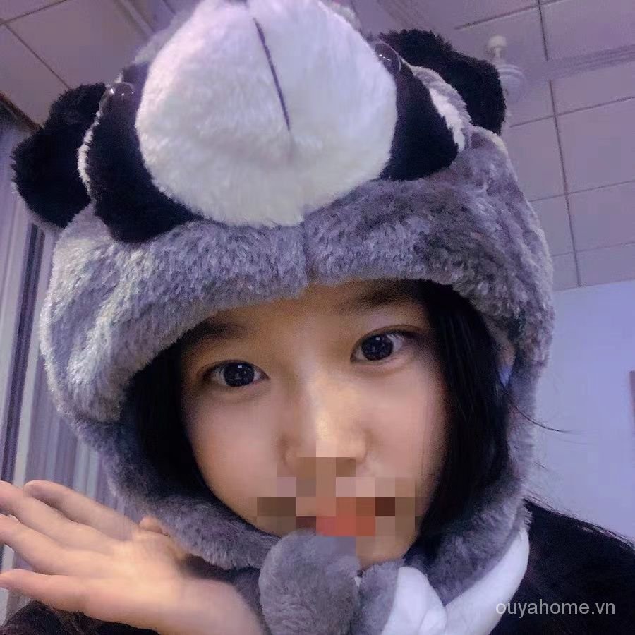 Mũ trùm đầu giữ ấm phong cách động vật xinh xắn đáng yêu