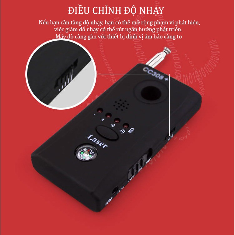 Thiết Bị Dò Máy Định Vị Máy Ghi Âm Camera Quay Trộm CC308+ - Hàng Chính Hãng BEESIR