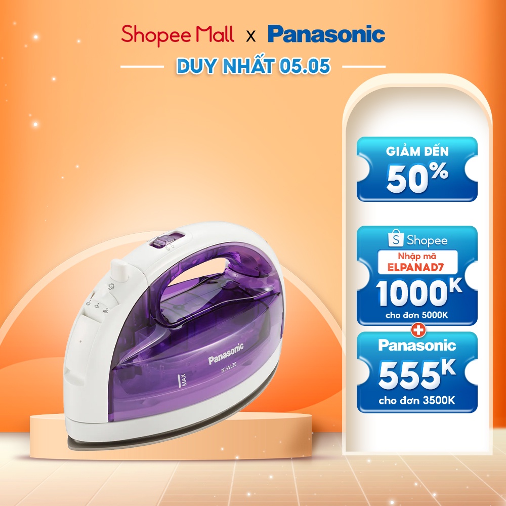 [Mã ELPANA5G giảm 10% đơn 500K]Bàn Ủi Hơi Nước Không Dây Panasonic NI-WL30VRA - Hàng Chính Hãng